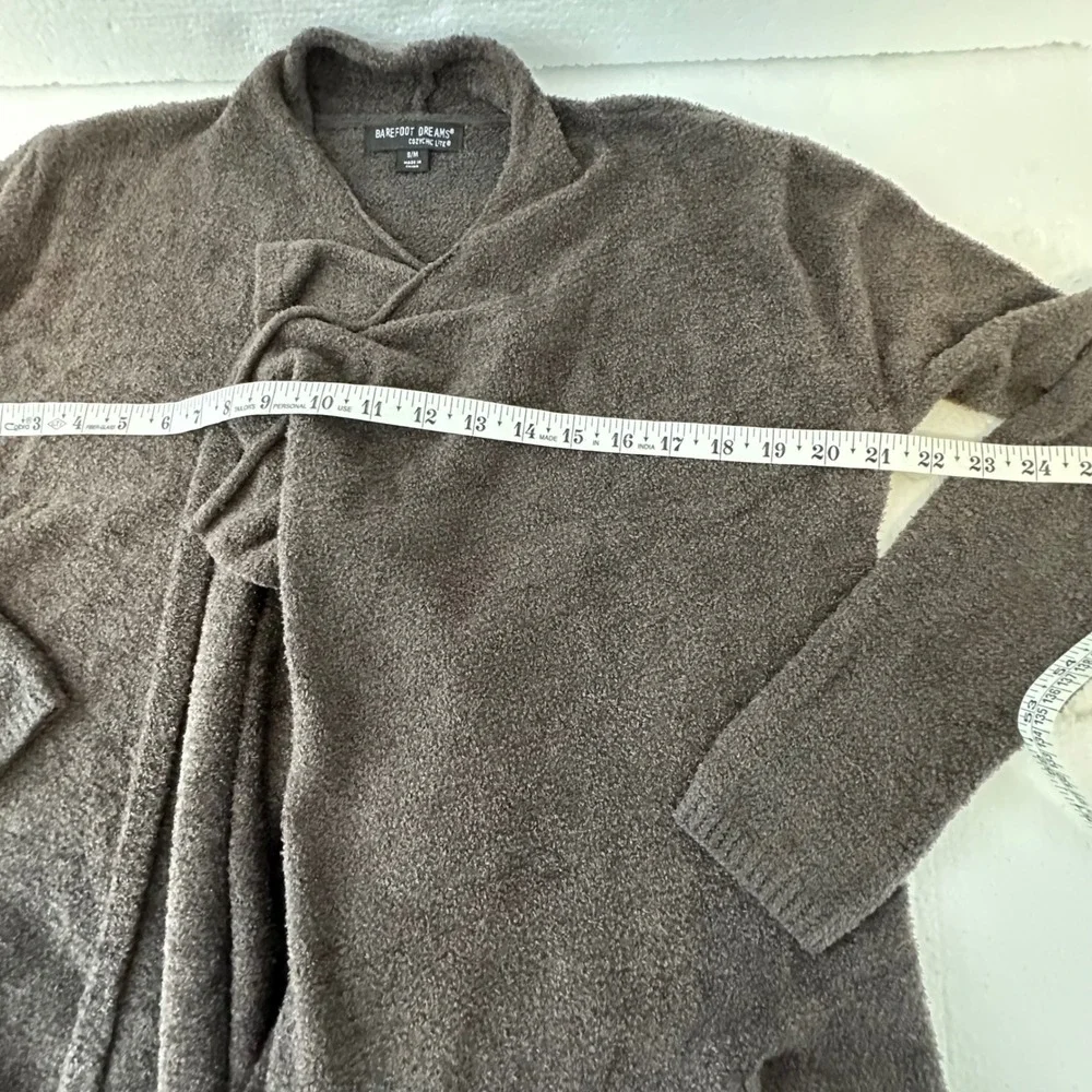 Barefoot Dreams‎ CozyChic Lite Cardigan Sweater Wrap Brown S M Style 903